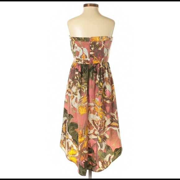 BB Dakota Stillman Orchid Printed Strapless Dress Size 4 - Picture 3 of 11